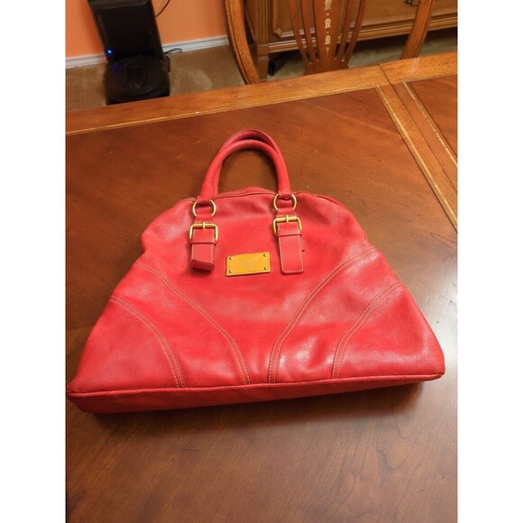 GUIA’S Large Made in Italy Leather Red Bag - Picture 7 of 16